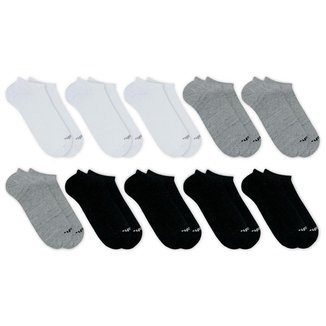 Kit Meia Invisível Mash 10 Pares Algodão Sem Cano Esportiva