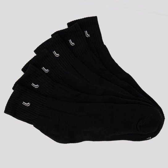 Kit Meia Lupo Cano Médio Freedom 6 Pares Preta