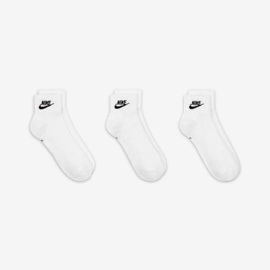 Kit Meia Nike Cano Curto Everyday Essential c/ 3 Pares