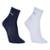 Kit Meia Puma Cano Médio Esportiva 2 Pares Feminino - Branco+Marinho