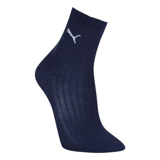 Kit Meia Puma Cano Médio Esportiva 2 Pares Feminino