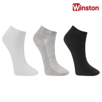 Kit Meias 3 Pares Winston Unissex Soquete Cano Baixo