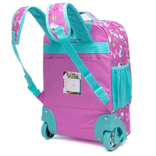 Kit Mochila De Rodinha Coala Estojo 100 Pens Lancheira Térmica 25 Litros