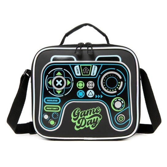 Kit Mochila de Rodinha Crossgear Escolar Masculino Infantil Videogamer Estojo Lancheira Térmica