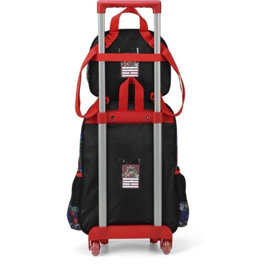 Kit Mochila de Rodinhas Lancheira Luxcel Avengers Vermelho