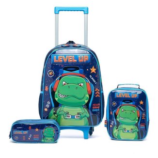 Kit Mochila Escolar Infantil Lancheira Térmica Estojo Menino