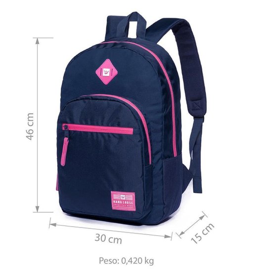Kit Mochila Hang Loose Escolar Feminina Estojo 20 Litros