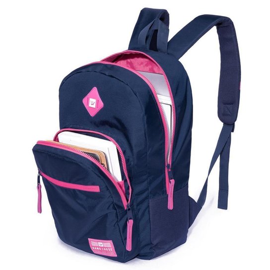Kit Mochila Hang Loose Escolar Feminina Estojo 20 Litros