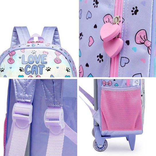 Kit Mochila Infantil Espaçosa Resistente Escolar