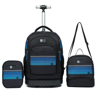 Kit Mochila Juvenil Escolar Hang Loose Estojo + Lancheira
