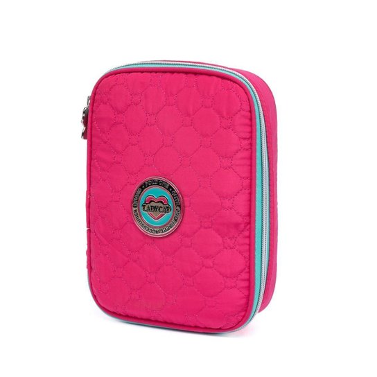 Kit Mochila Rodinha Feminina Juvenil Escolar Estojo Lancheira Térmica 36 Litros