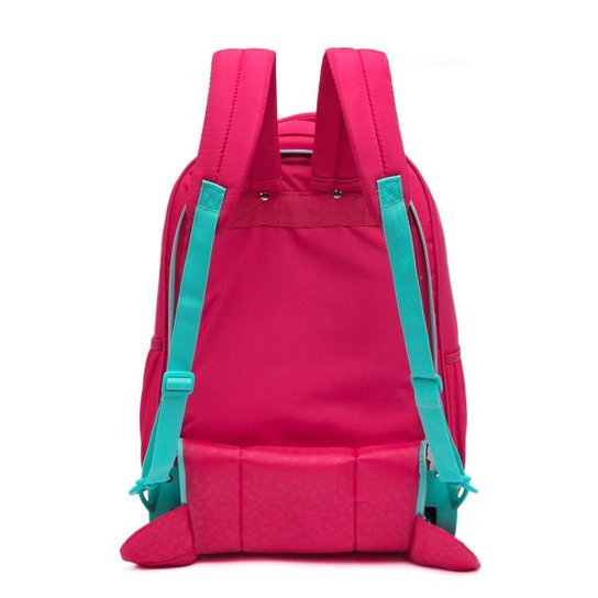 Kit Mochila Rodinha Feminina Juvenil Escolar Estojo Lancheira Térmica 36 Litros