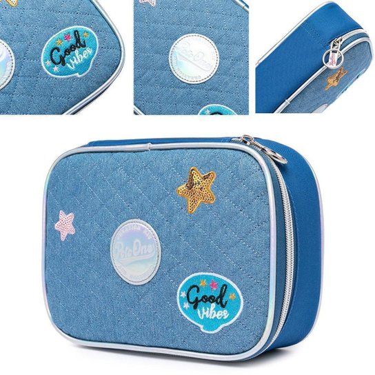 Kit Mochila Rodinha Feminina Juvenil Lancheira Térmica Estojo Organizador 30 Litros