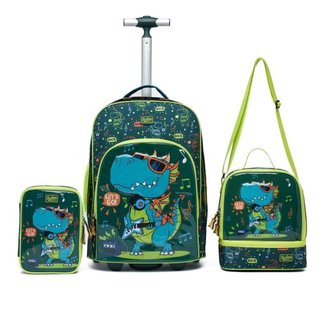 Kit Mochila Rodinha Infantil Estojo Organizador Lancheira Térmica