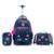 Kit Mochila Rodinhas Estojo Lancheira Juvenil Resistente Escola 33 Litros - Marinho