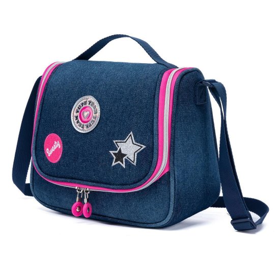 Kit Mochila Rodinhas Estojo Lancheira Juvenil Resistente Escola 33 Litros