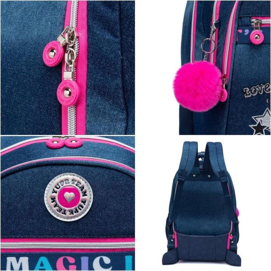 Kit Mochila Rodinhas Estojo Lancheira Juvenil Resistente Escola 33 Litros