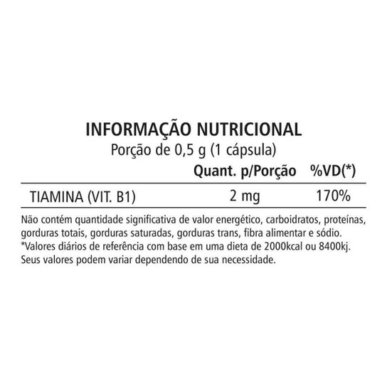Kit Natunectar  Vitamina B1 (Tiamina) Suplemento Alimentar  500mg – 3 unid (180 cáps)