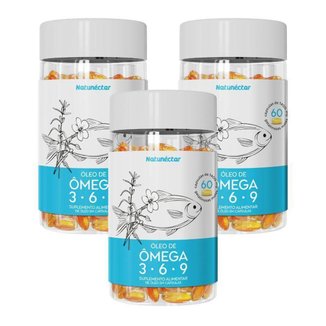 Kit Óleo De Ômega 3-6-9 Natunectar - 3 Unid (180 Cápsulas)