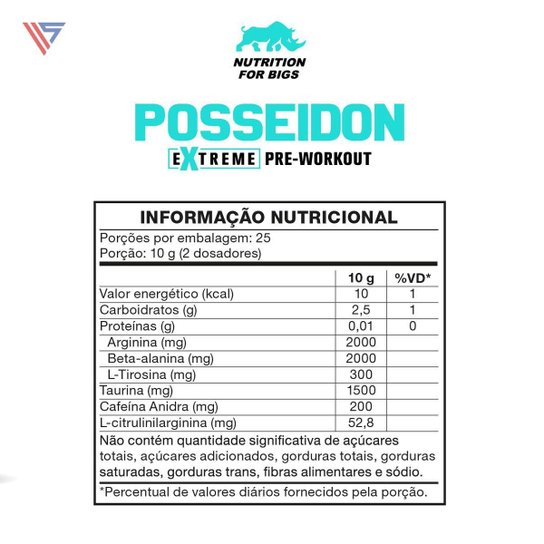 Kit Pré Treino Posseidon Tangerina + Creatina Pura 300g Pure Athletic