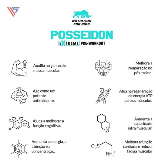 Kit Pré Treino Posseidon Tangerina + Creatina Pura 300g Pure Athletic