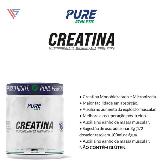 Kit Pré Treino Posseidon Tangerina + Creatina Pura 300g Pure Athletic