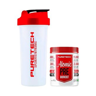 Kit Pré Workout 300g Maçã Verde + Coqueteira 700ml PURETECH