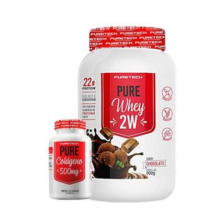 Kit Pure Whey 2W 900g + Pure Colágeno 120 Caps PURETECH