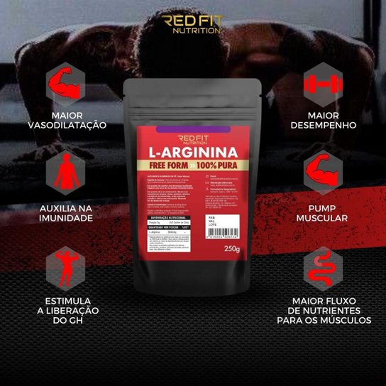 Kit Red Fit Nutrition L-Arginina 250g ( 3 Unidades ) - 250 Doses