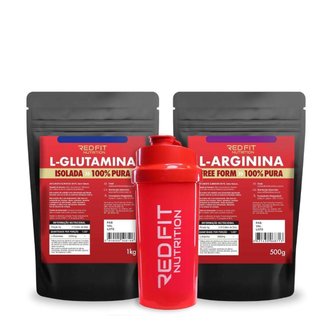 Kit Red Fit Nutrition L-Glutamina 1Kg L-Arginina 500g