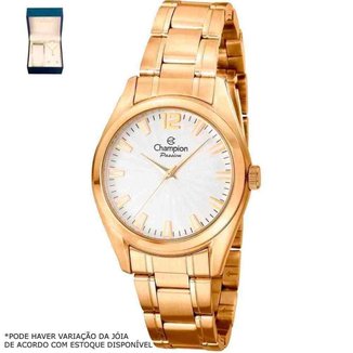 Kit Relógio Champion Feminino Dourado CN29865W