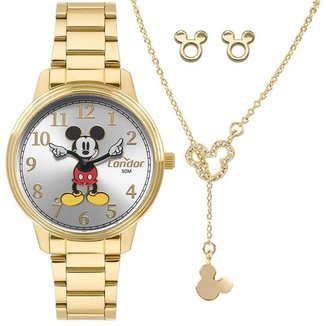 Kit Relógio Disney CONDOR Feminino Dourado CO2025AA/K4K