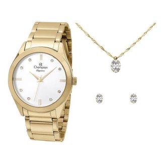 Kit Relógio Feminino Champion Analógico Elegance - CN25930W com Acessórios
