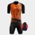 Kit Roupa de Ciclismo Conjunto Camisa e Bermuda Masculina Acolchoada - Laranja
