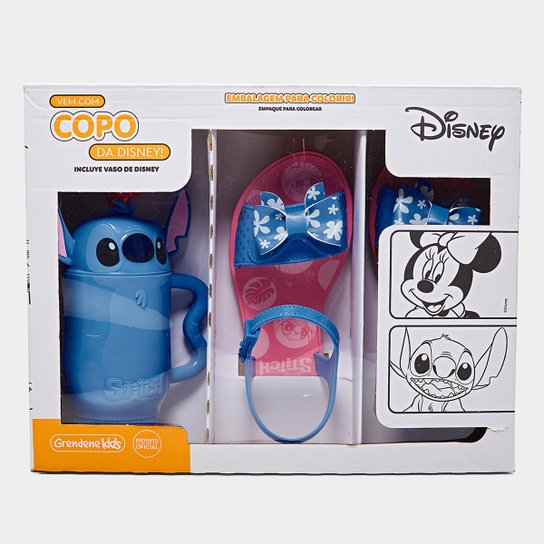 Kit Sandália Infantil Grendene + Copo Disney Menina