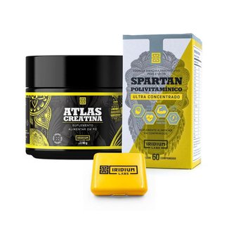 Kit Spartan Polivitamínico  + Creatina Atlas  + Porta Cáps.