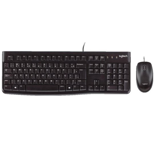 Kit Teclado e Mouse Logitech MK120 Preto USB ABNT2
