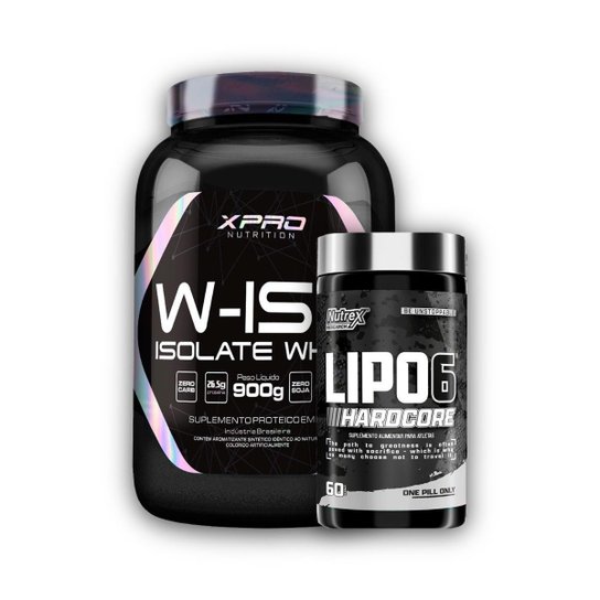 Kit Termogênico Lipo 6 Black - Nutrex + Whey Protein Isolado W-Iso 900g - XPRO Nutrition