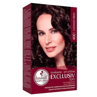 Kit Tonalizante + Tratamento pós + Emulsão + Luvas + Folheto 400 Castanho M Haskell Tons Castanhos