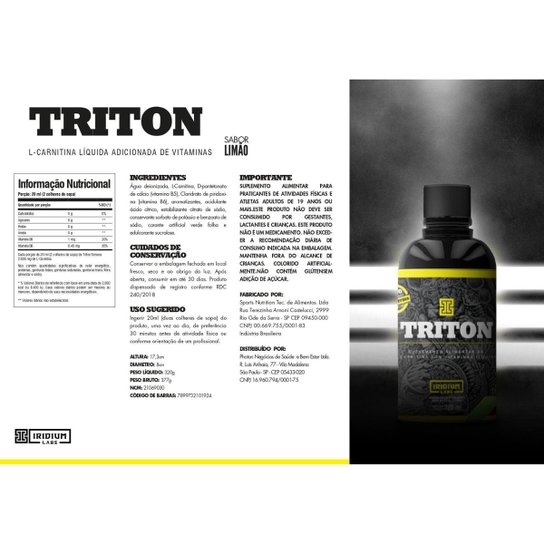 Kit Triton L-Carnitina + Creatina Atlas + Galão 1,5L