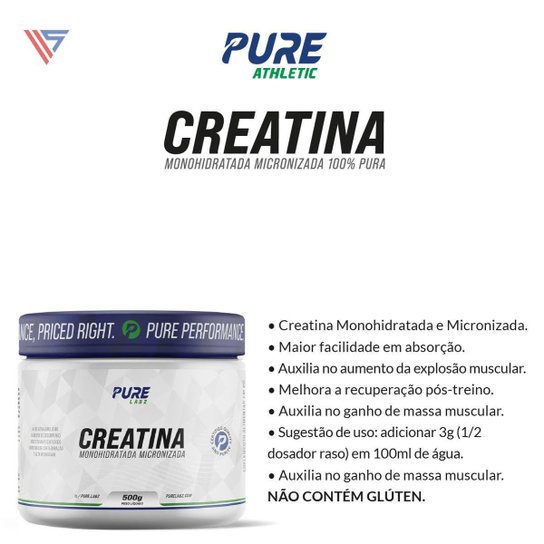 Kit Whey Protein 70% Concentrado 450g + Creatina 500g Pure