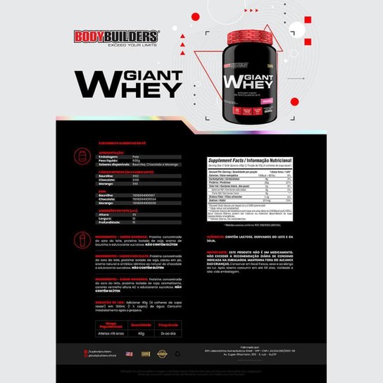Kit Whey protein 900g + Glutamina 300g + BCAA 100g - Bodybuilders