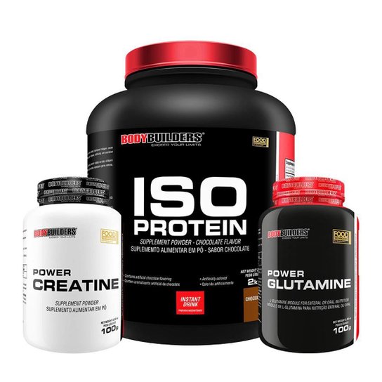 Kit Whey Protein Iso Protein 2Kg + Creatina 100g + Glutamina 100g - Bodybuilders