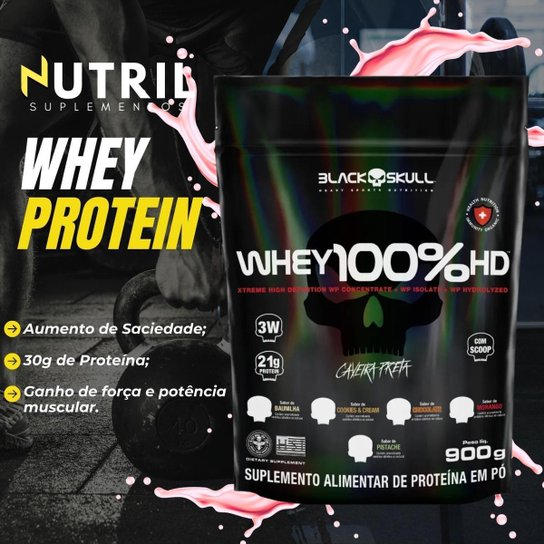 Kit Whey Protein Refil 900g 100 HD Pure 3W Isolado Hidrolisado Concentrado Creatina Monohidrata 150g