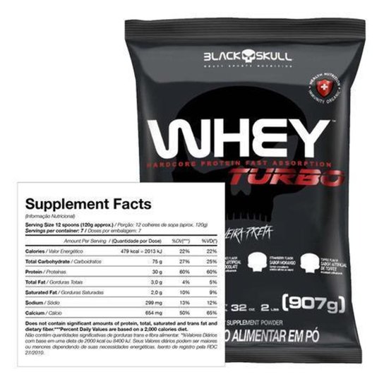 Kit Whey Protein Turbo + Creatina Black Skull + Coqueteleira