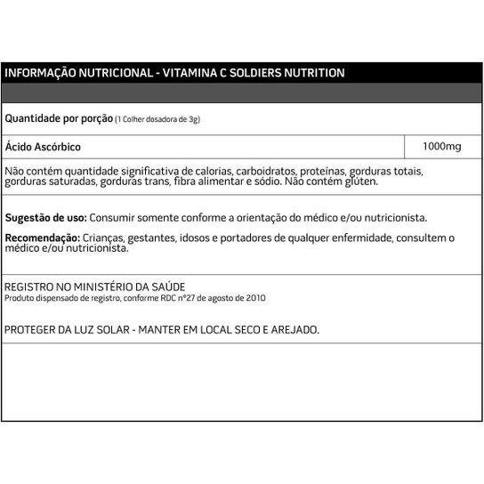 Kit: 2 Creatinas Monohidratada 500g + Vitamina C Em Pó 500g - 100% Pura Importada - Soldiers