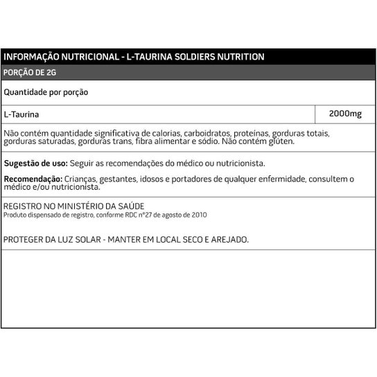 Kit: Taurina 250g + 2 Vitaminas C Em Pó 500g - 100% Puro Importado - Soldiers Nutrition