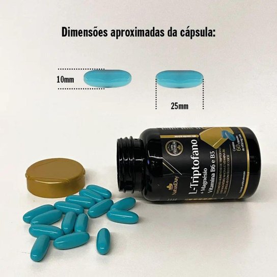 L-Triptofano + Magnésio, Vitamina B3 e Vitamina B6 (60 Cápsulas) - Natusday Premium