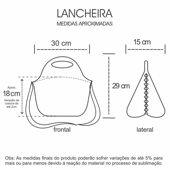 Lancheira Bolsa Térmica Fit em Neoprene – ISOPRENE – Bolinhas Brancas
