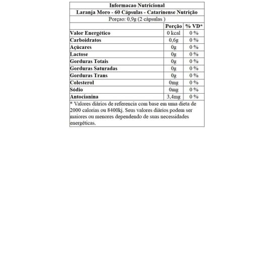 Laranja Moro - 60 Cápsulas - Catarinense Nutrição